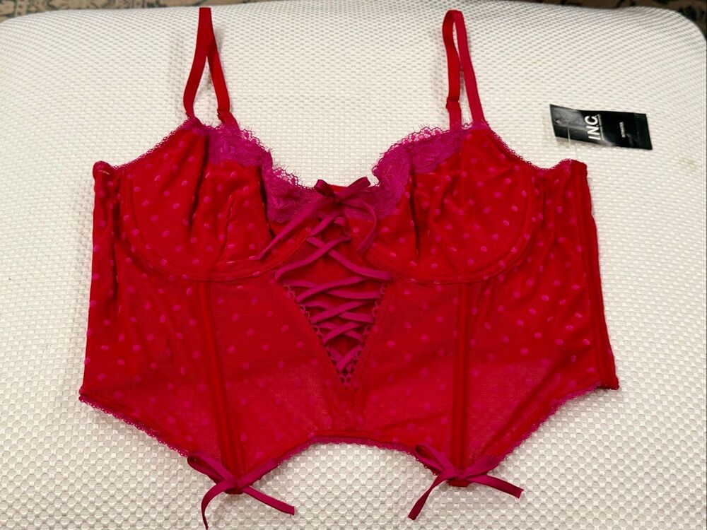 I.N.C. NWT size L red/ pink corset bustier
